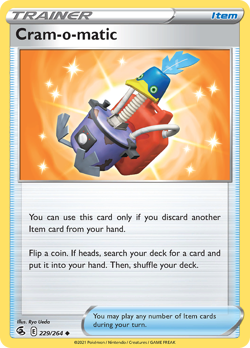 Cram-o-matic 229/264 Uncommon Fusion Strike Pokemon NM - Image 1