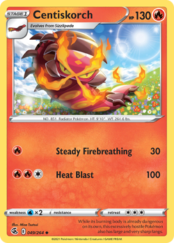 Centiskorch 049/264 Uncommon Fusion Strike Pokemon NM - Image 1