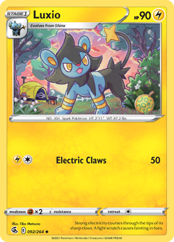 Luxio 092/264 Uncommon Fusion Strike Pokemon NM - Image 1