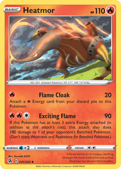 Heatmor 041/264 Uncommon Fusion Strike Pokemon NM - Image 1