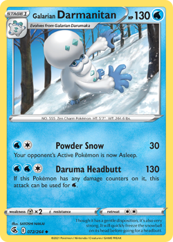 Galarian Darmanitan 072/264 Uncommon Fusion Strike Pokemon NM - Image 1