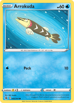 Arrokuda 082/264 Common Fusion Strike Pokemon NM - Image 1