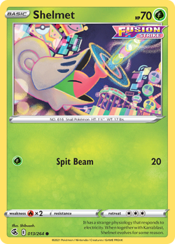 Shelmet 013/264 Common Fusion Strike Pokemon NM - Image 1