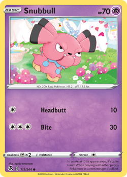 Snubbull 115/264 Common Fusion Strike Pokemon NM - Image 1