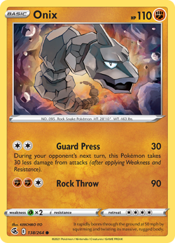 Onix 138/264 Common Fusion Strike Pokemon NM - Image 1