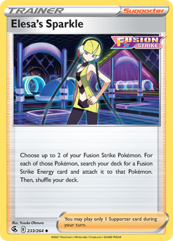 Elesa's Sparkle 233/264 Uncommon Fusion Strike Pokemon NM - Image 1