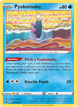 Pyukumuku 077/264 Uncommon Fusion Strike Pokemon NM - Image 1