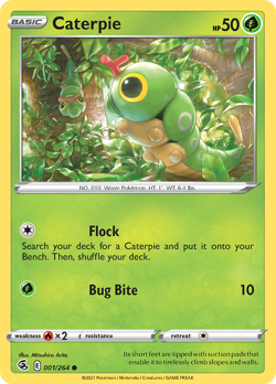 Caterpie 001/264 Common Fusion Strike Pokemon NM - Image 1