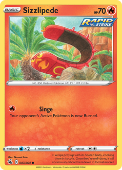 Sizzlipede 047/264 Common Fusion Strike Pokemon NM - Image 1