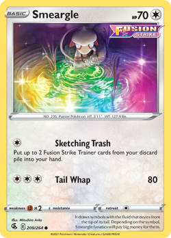 Smeargle 209/264 Common Fusion Strike Pokemon NM - Image 1