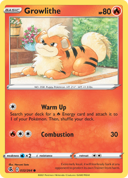 Growlithe 032/264 Common Fusion Strike Pokemon NM - Image 1