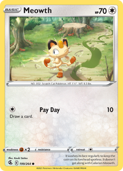 Meowth 199/264 Common Fusion Strike Pokemon NM - Image 1