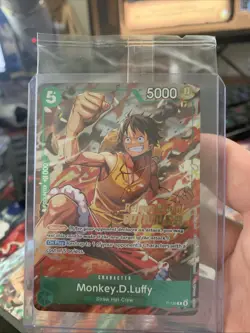 Monkey.D.Luffy P-135 Winner Stamp OP16 Pre-Release Event Promo Card Sealed - Image 1