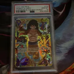 Namco Monkey D. Luffy Secret Rare Foil OP09-119 EN PSA 10 - Image 1