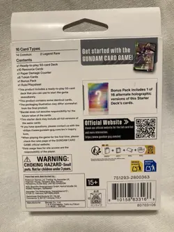 Gundam Card Game Starter Deck ST02 Wings of Advance English New Factory Sealed - Image 2