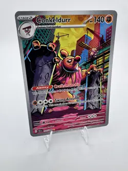 Pokemon TCG Conkeldurr 127/086 Black Bolt Illustration Rare Holo Card NM - Image 1