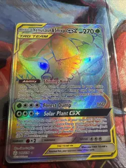 Pokemon Venusaur & Snivy GX Tag Team Rainbow Holo Card 249/236 Cosmic Eclipse - Image 1