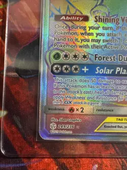 Pokemon Venusaur & Snivy GX Tag Team Rainbow Holo Card 249/236 Cosmic Eclipse - Image 5
