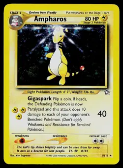 Pokemon Card - Ampharos Neo Genesis 1/111 Unlimited Holo Rare - Image 1