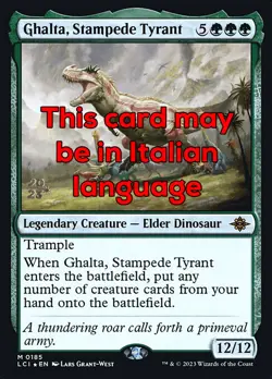 MTG GHALTA, STAMPEDE TYRANT FOIL EXC GHALTA, TIRANNA DELLA CARICA 185 LCI PRE - Image 1