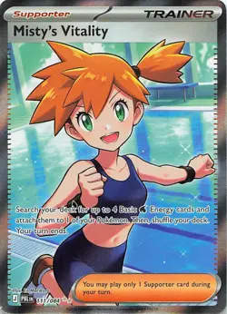 Misty's Vitality 111/084 Ultra Rare Pitch Black Pokemon Holo Near Mint - Image 1