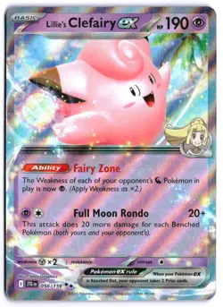 Lillie's Clefairy ex 056/159 SV09: Journey Together Holofoil EN Pokemon NM - Image 1