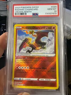 2023 POKEMON SWSH CROWN ZENITH #020 RADIANT CHARIZARD PSA 10! - Image 1