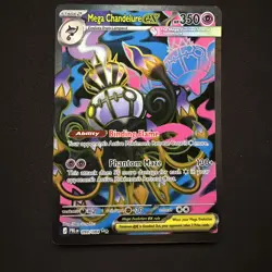 Pokemon TCG Pitch Black Mega Chandelure EX Full-Art Rare 99/084 Pre-Release! - Image 1