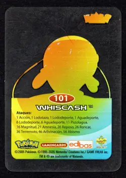 WHISCASH #101 LAMINCARD COLECCION POKEMON ADVANCED LAMINCARDS 2006 EDIBAS - Image 2