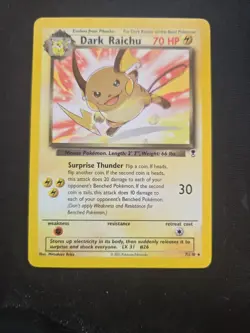 Dark Raichu 7/110 Legendary Collection Rare Vintage 2002 English LP - Image 1