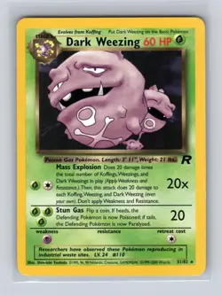 Dark Weezing 31/82 Rare Team Rocket Unlimited Pokemon MODERATELY PLAYED - Image 1