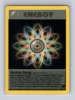 Rainbow Energy 80/82 Rare Team Rocket Unlimited Pokemon MODERATELY PLAYED - Image 1