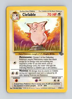 Pokemon TCG Clefable non holo Base Set 17/64 Vintage 1999 WOTC - Image 1