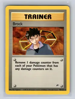 Brock 98/132 Rare Gym Heroes Unlimited Pokemon MODERATELY PLAYED - Image 1