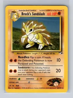 Brock's Sandslash 23/132 Rare Gym Heroes Unlimited Pokemon MODERATELY PLAYED - Image 1