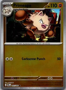 Primeape 043/084 Common Pitch Black Pokemon Reverse Holo Near Mint - Image 1