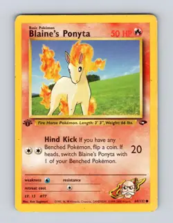 Blaine's Ponyta 64/132 - C Gym Challenge Unlimited - MP - Pokemon - Image 1