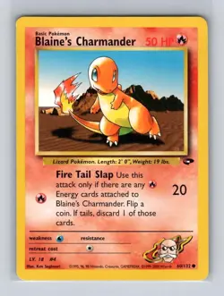 Blaine's Charmander 60/132 Common Gym Challenge Unlimited Pokemon MP - Image 1