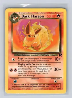 Dark Flareon 35/82 Uncommon Team Rocket Unlimited Pokemon MODERATELY PLAYED - Image 1