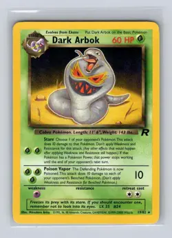 Dark Arbok 19/82 Rare Team Rocket Unlimited Pokemon MODERATELY PLAYED - Image 1