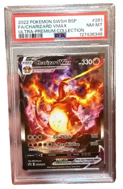 2022 POKEMON SWSH BSP FA/CHARIZARD VMAX ULTRA-PREM COLL. PSA 8 ! - Image 1