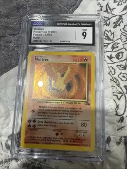 Moltres 1999 Pokemon Fossil #12 Holo Rare CGC 9 Unlimited - Image 1