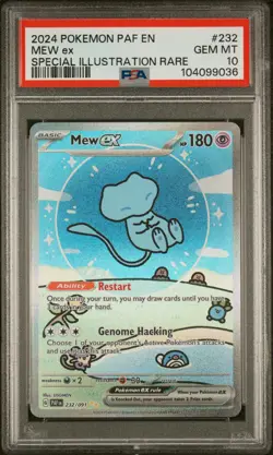 2024 POKEMON PAF EN-PALDEAN FATES SPECIAL ILLUSTRATION RARE #232 MEW EX PSA 10 - Image 1