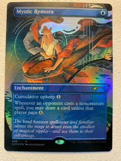 MTG 1x BORDERLESS FOIL Mystic Remora 406 Secret Lair Drop Magic Gathering x1 NM - Image 1