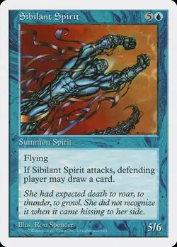 Sibilant Spirit LP 5th Fifth Edition Blue Creature Mtg Magic English Regular - Image 1