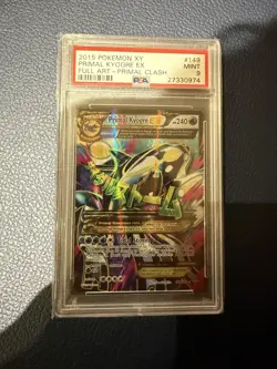 2015 POKEMON XY PRIMAL CLASH #149 FULL ART/PRIMAL KYOGRE EX PSA 9 - Image 1