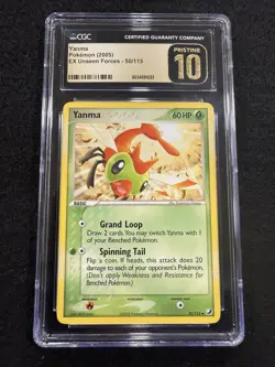 Pokemon Yanma 50/115 from EX Unseen Forces in a CGC Pristine 10 !! - Image 1