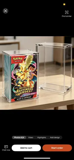NEW Size Pokemon Booster Bundle Acrylic Display Protector Case UV Protection ☀ - Image 4