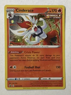 Cinderace Holo Black Star Promo SWSH278 Pokemon TCG 2023 Sword & Shield Ungraded - Image 1