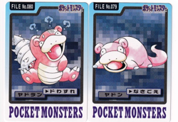 Slowpoke Slowbro File 079 080 Pokemon Carddass 1997 Bandai Pocket Monsters set - Image 1